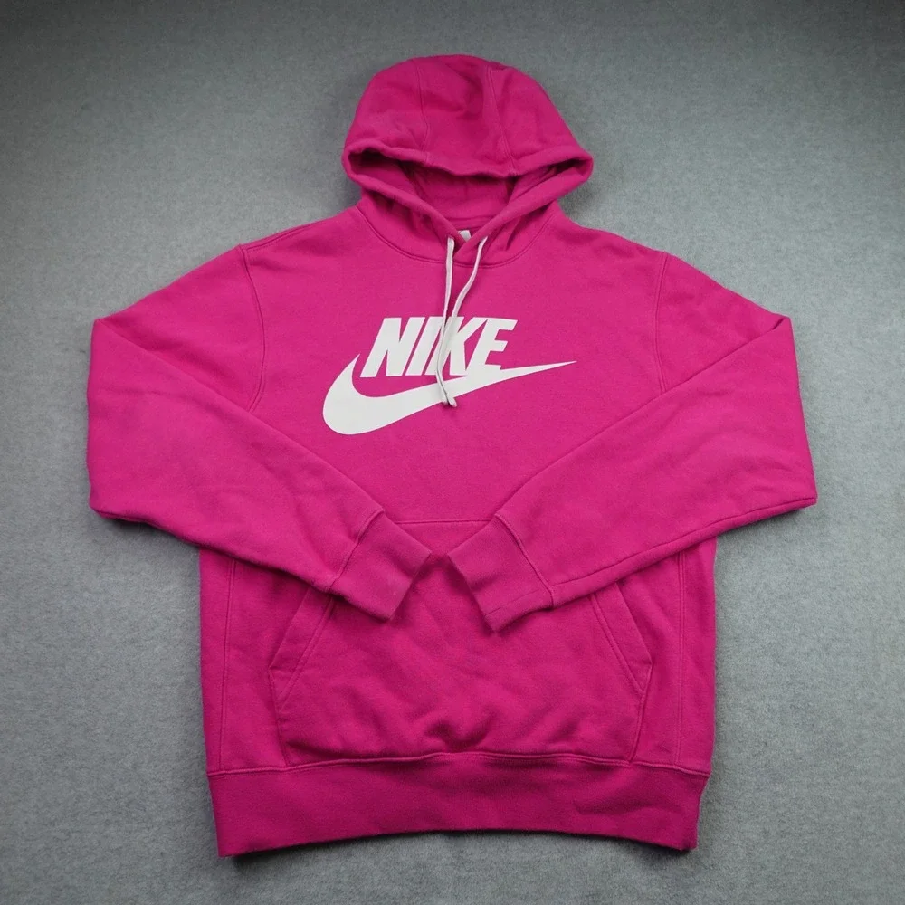 Nike Hoodie Women Small Pink Sporty Pullover Graphic Logo Sweatshirt